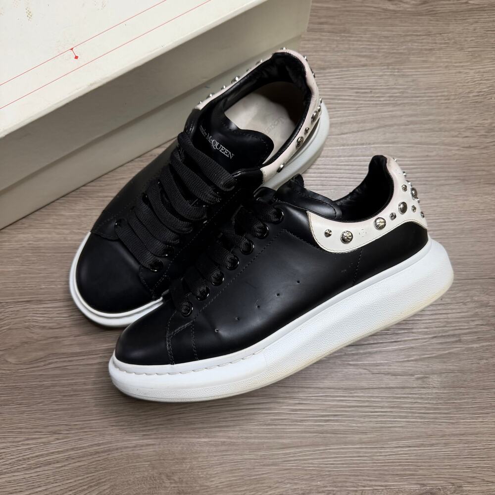 Alexander McQueen Oversized Studded Sneaker Black White